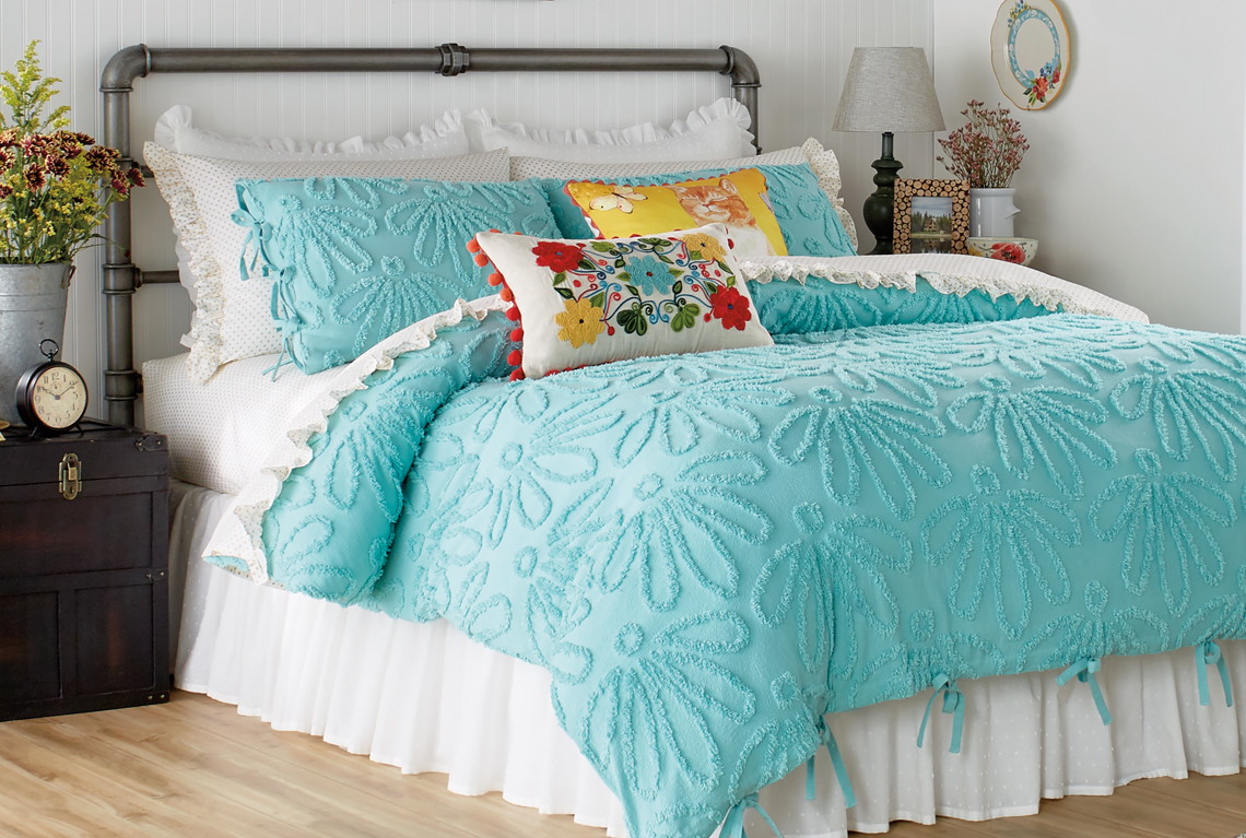 The Pioneer Woman Chenille Queen Duvet Set 26 At Walmart The