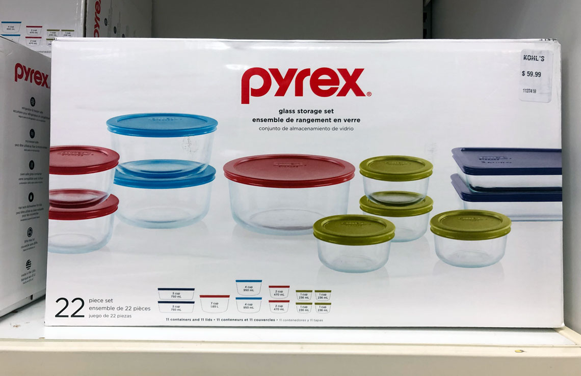 pyrex 22 piece food storage