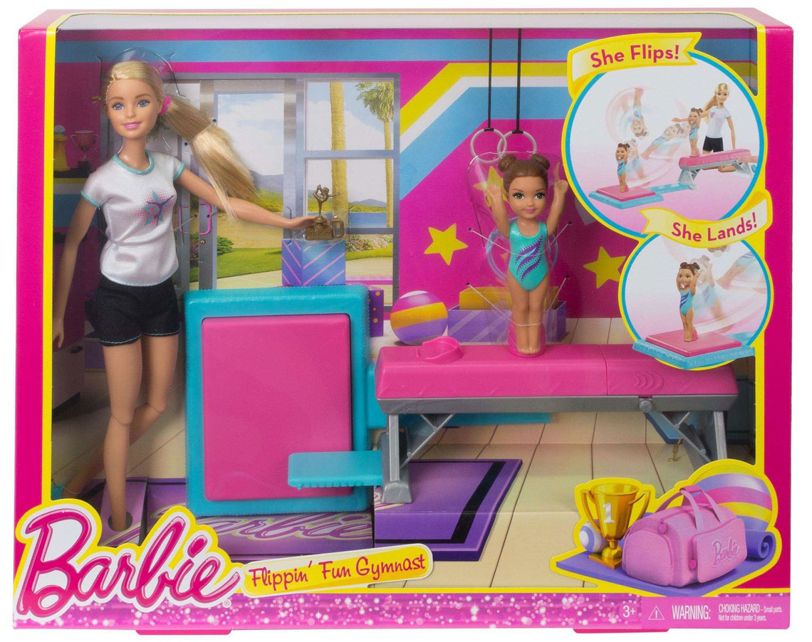 barbie and toddler student flippin fun