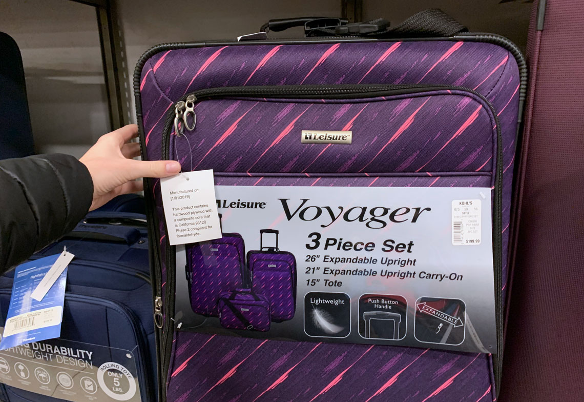 voyager 3 piece luggage set