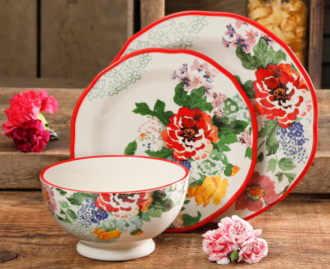 The Pioneer Woman 12-Piece Dinnerware Set, $25 at Walmart! - The Krazy Coupon Lady