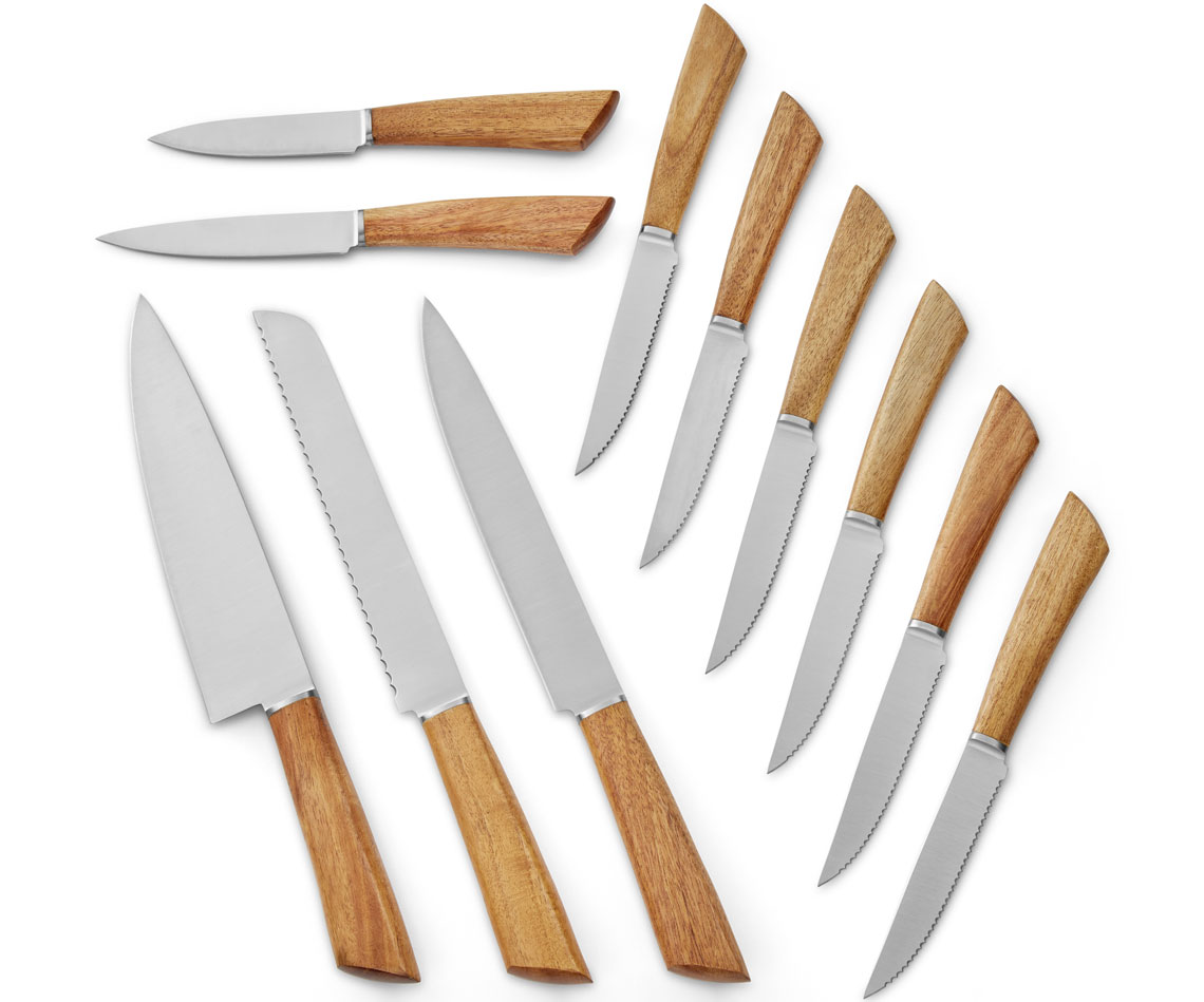 Mainstays 12 Piece Acacia Handle Knife Set 20 At Walmart Reg
