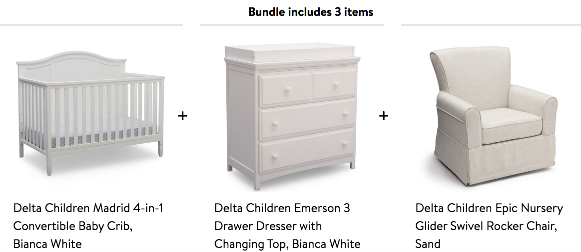 Delta Children 4 Piece Nursery Furniture Set 499 On Walmart Com
