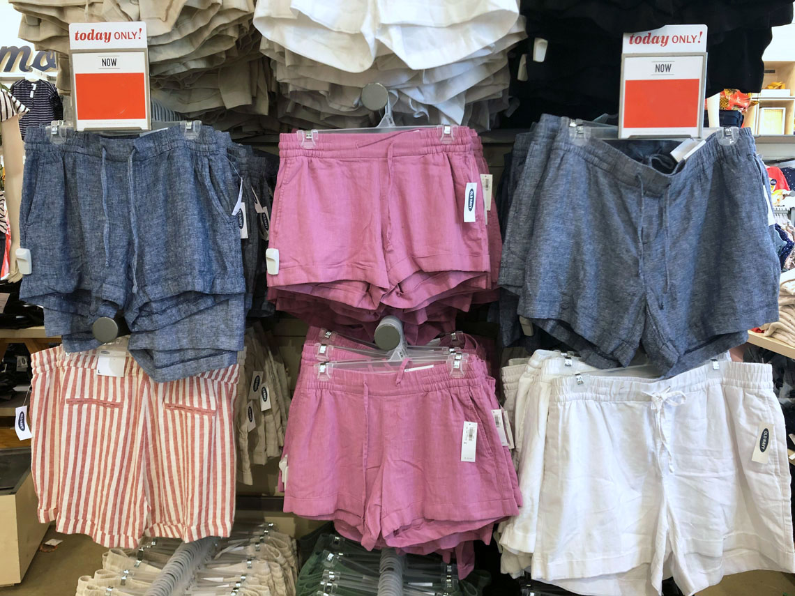 old navy linen shorts women