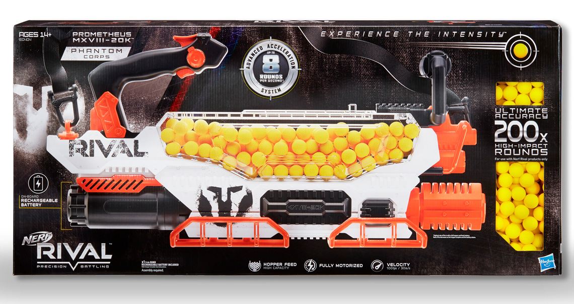 nerf rival prometheus 200 balls automatic blaster