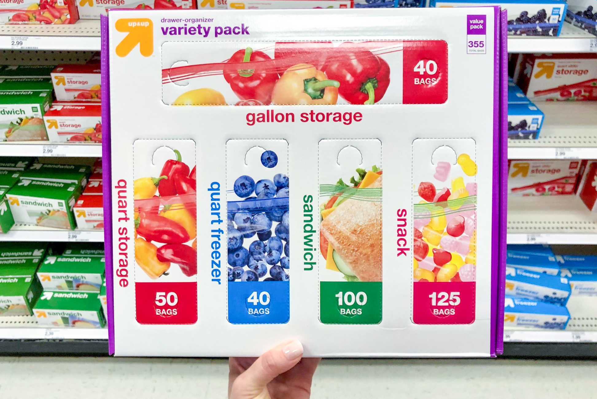 Food Storage Bags Variety Pack - Clear - 355ct - Up & Up™ : Target