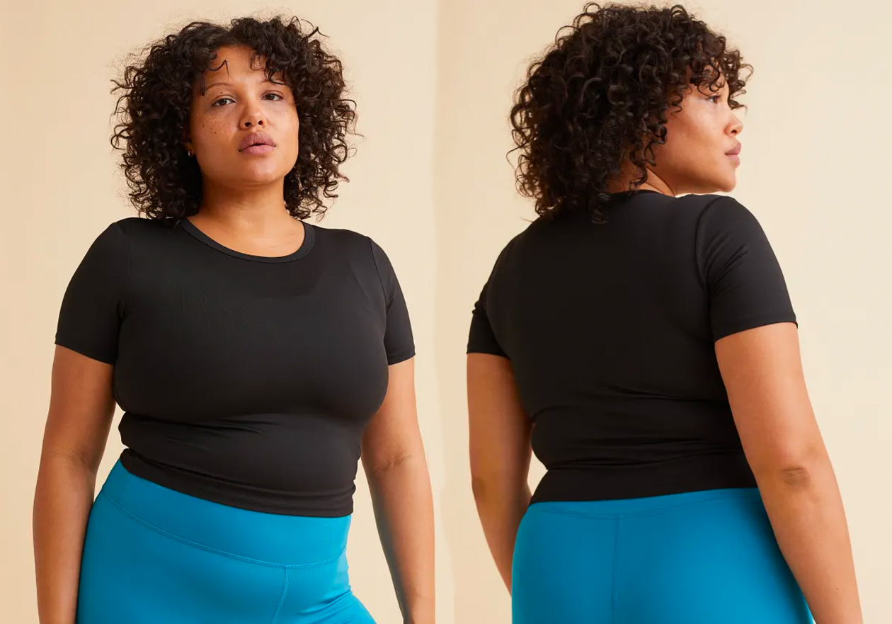 Buy SAFRISIOR Women Skim Dupes Crop Top Shirts Yoga Round Neck