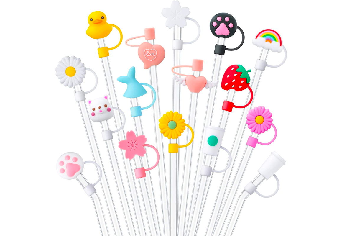  Silicone Straw Caps Drinking Straw Straw Charms for