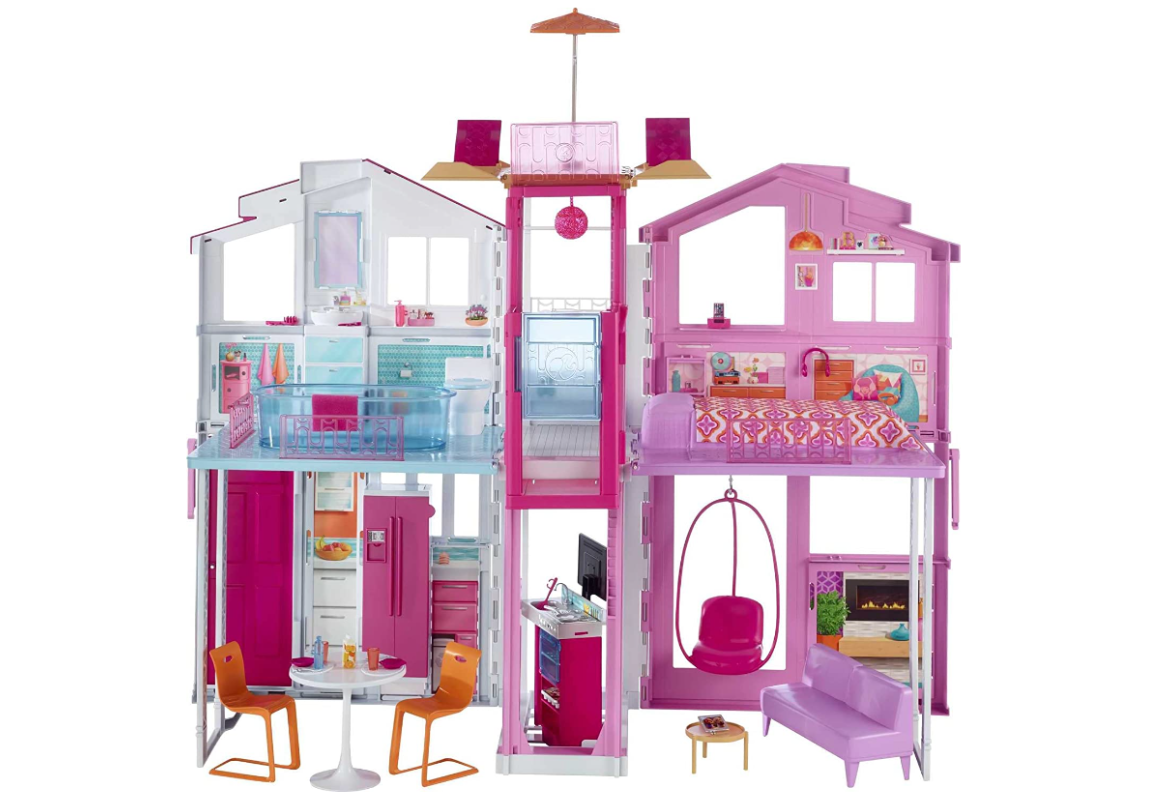 Barbie Malibu House Dollhouse Playset with 25+ Furniture and Accessories (6  Rooms) 