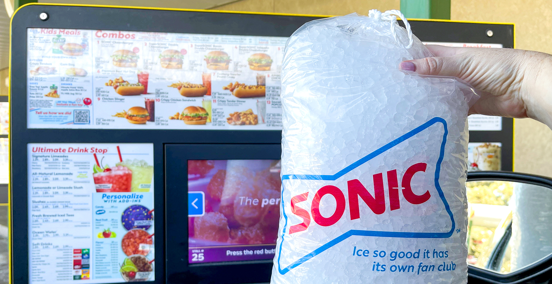 How much is a bag of ice at Sonic?