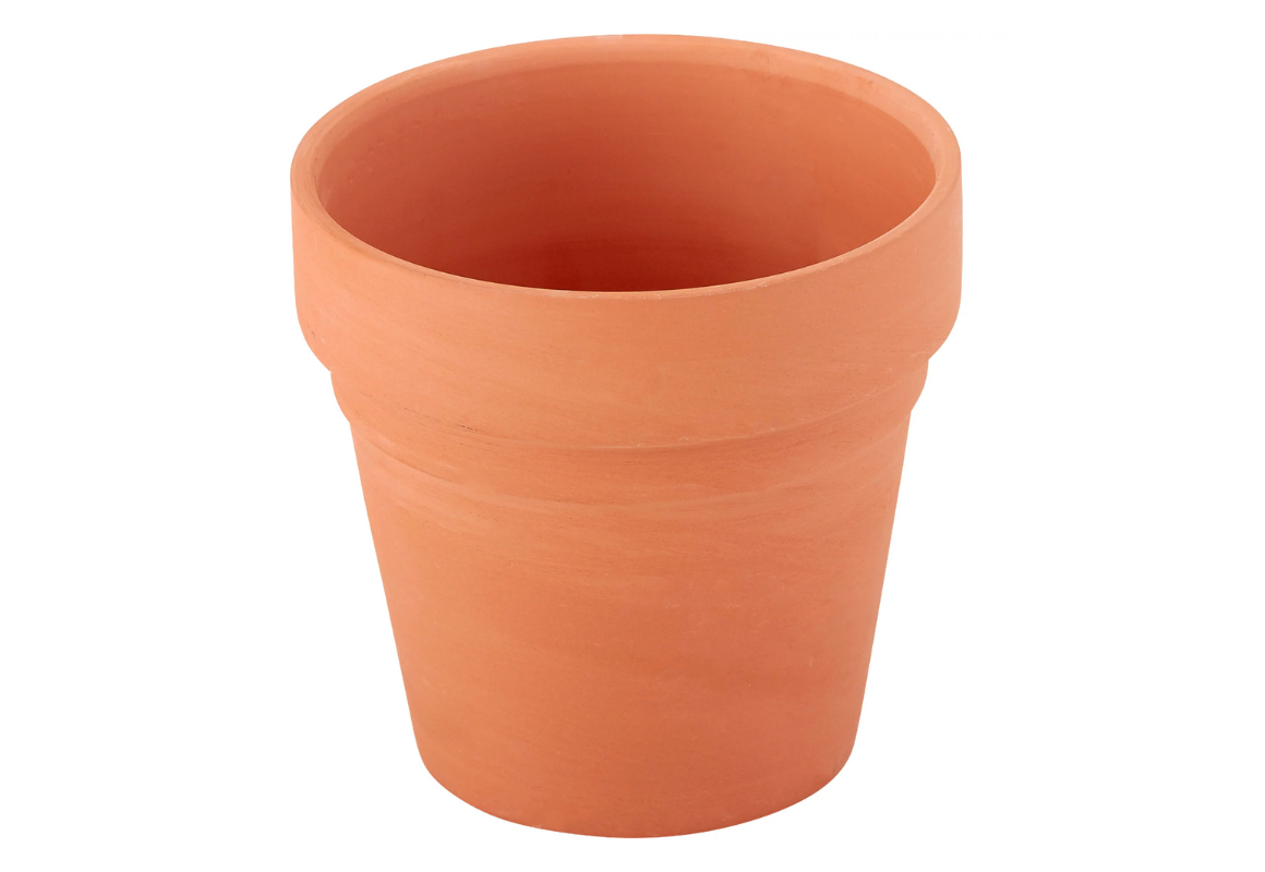 Plaid Unpainted Surface, Medium Terra Cotta Flower Pot, 1 Piece, 4