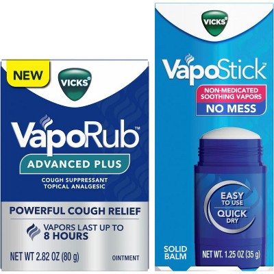 Vicks Vaporub Advanced Plus Cough Suppressant Topical Chest Rub Analgesic  Ointment - 2.82oz : Target